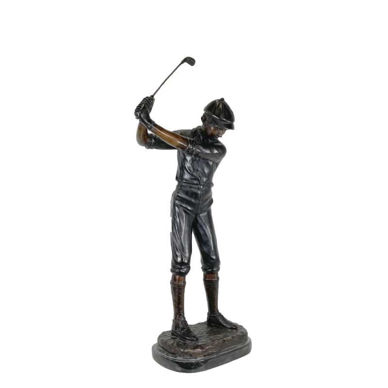 SRB25119 Bronze Golfer Table-top Sculpture exclusively designed and produced by Metropolitan Galleries Inc (1)