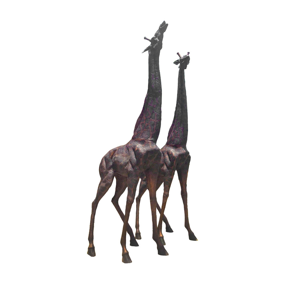 SRB702817 Bronze Life-size Giraffe Sculpture Set by Metropolitan Galleries Inc
