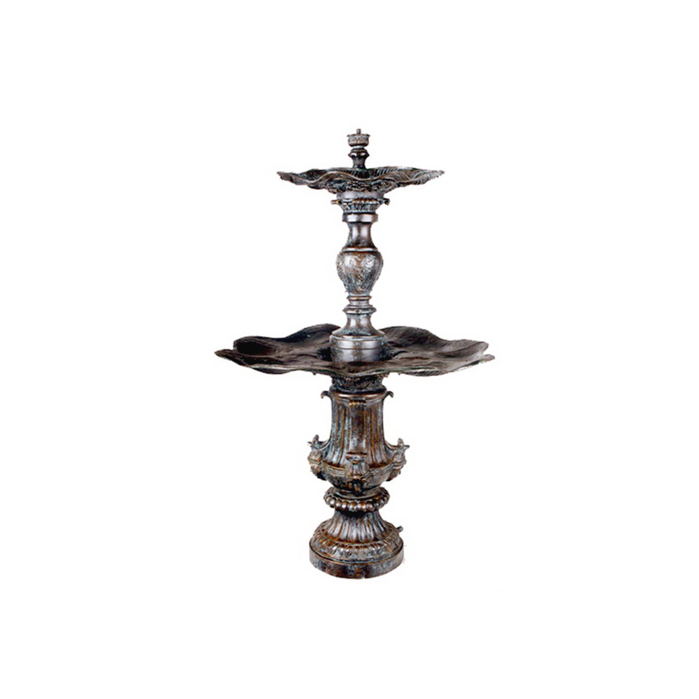 SRB87054 Bronze Scalloped Two Tier Fountain by Metropolitan Galleries Inc