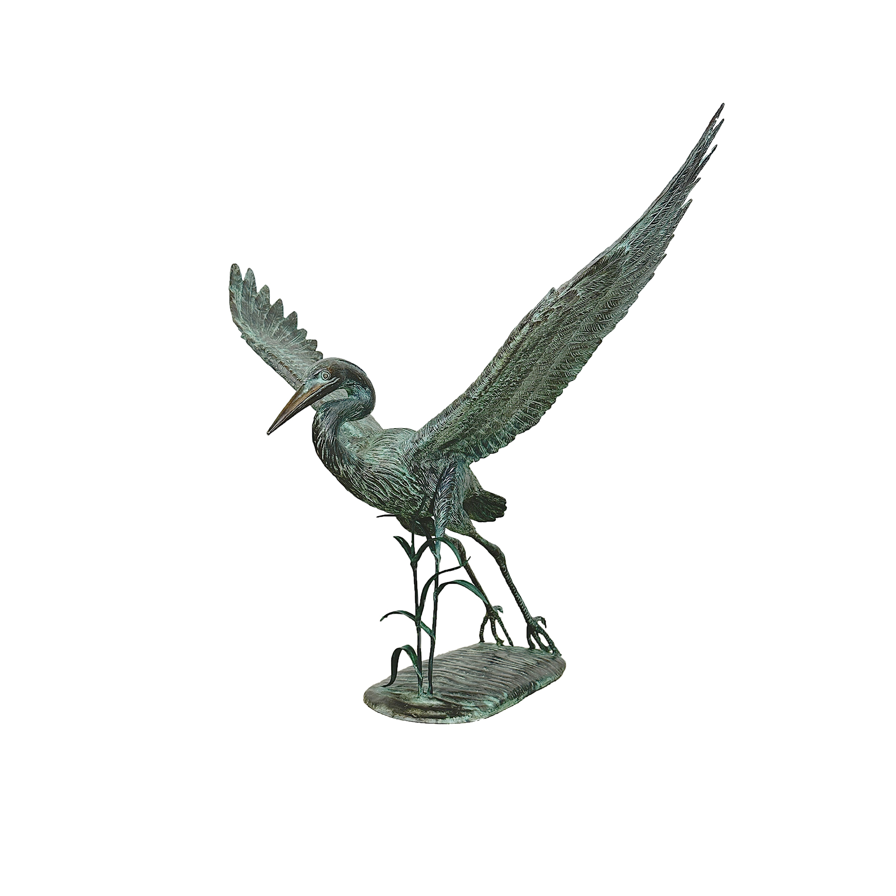 SRB40013 Bronze Flying Heron Sculpture by Metropolitan Galleries Inc