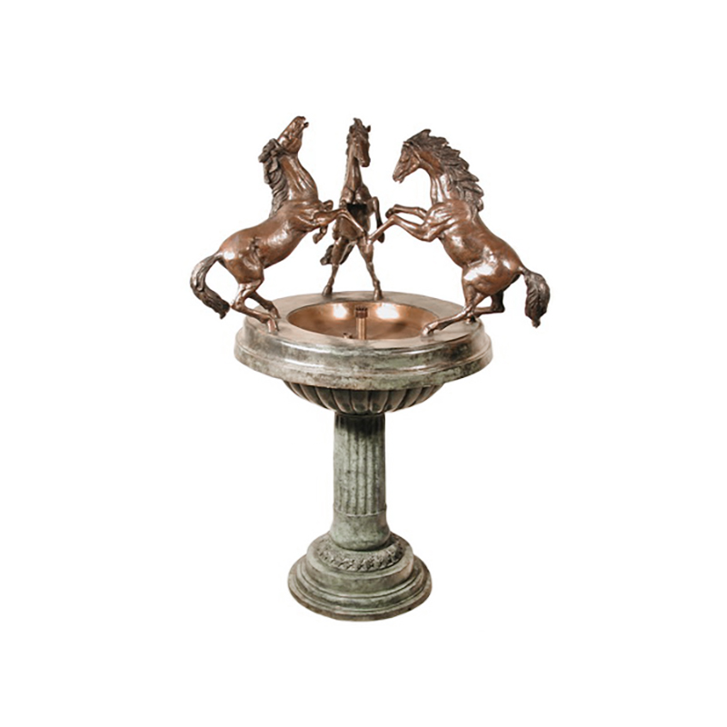 Bronze Three Horses Bowl Fountain