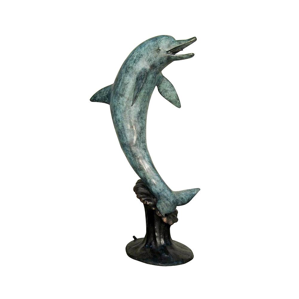 Bronze Dolphin Fountain on Wave