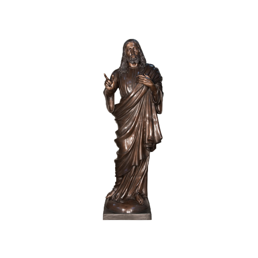 Bronze Jesus with Hand Raised Sculpture