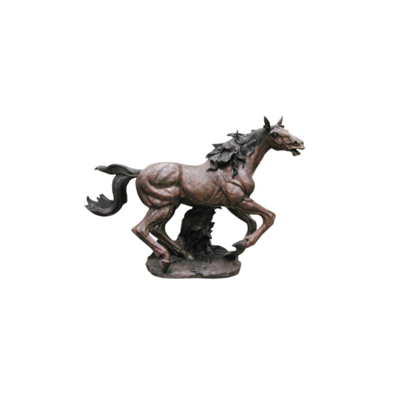 SRB055095 Bronze Galloping Horse on Base Sculpture by Metropolitan Galleries Inc.