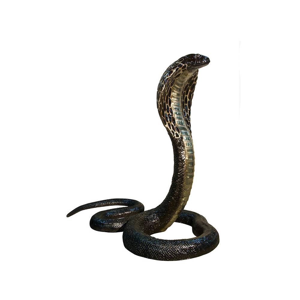 Bronze Standing Cobra Snake Sculpture