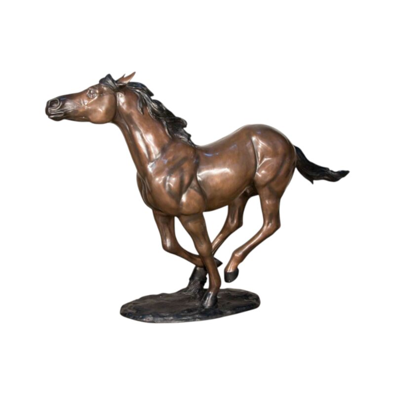 SRB076446 Bronze Running Horse on Base Sculpture by Metropolitan Galleries Inc.