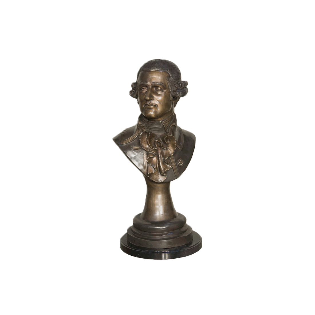 Bronze Mozart Bust Sculpture on Marble Base