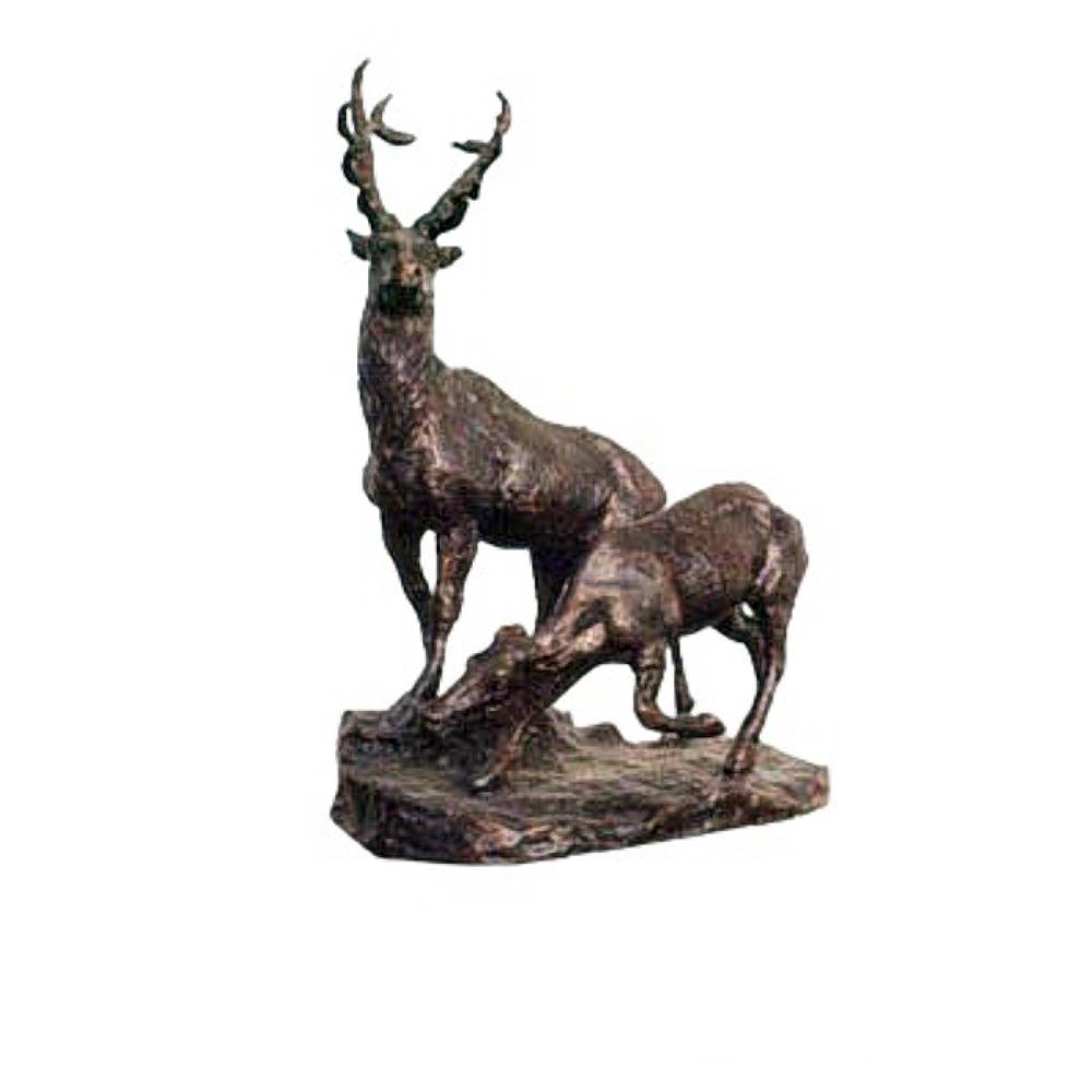 Bronze Buck and Doe Table-Top Sculpture