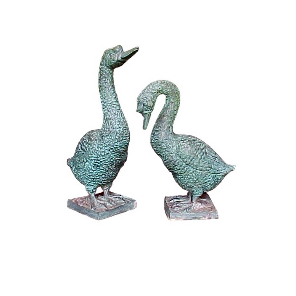 Bronze Geese on Base Pair Table-Top