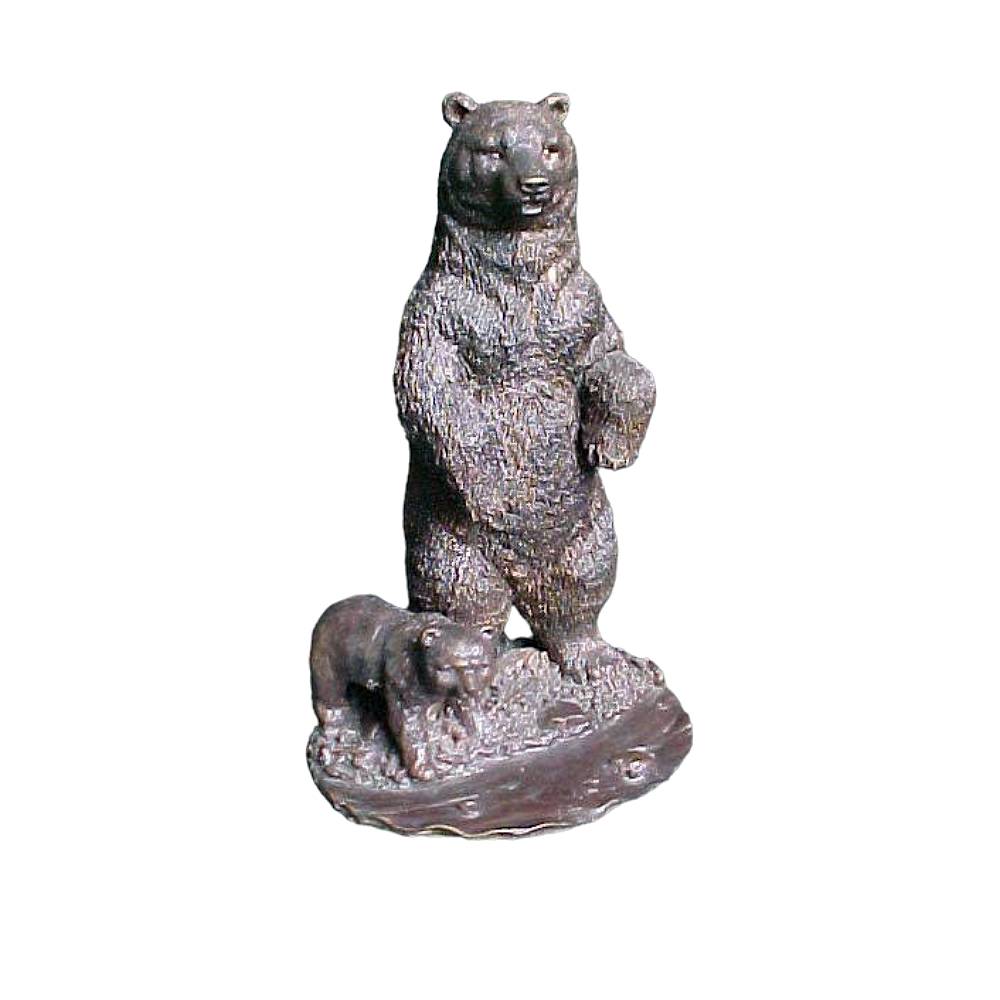 Bronze Bear with Cub Table-Top Sculpture
