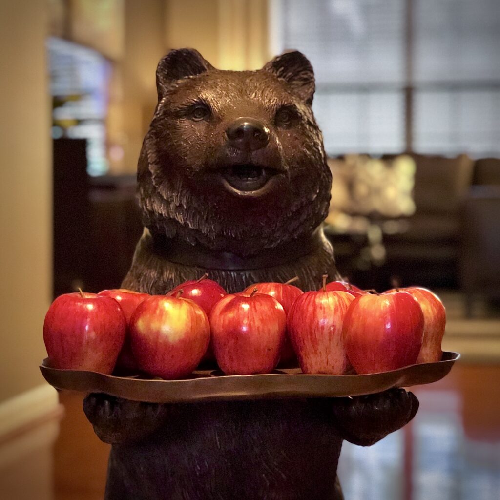 SRB49349 Bear Tray with Apples
