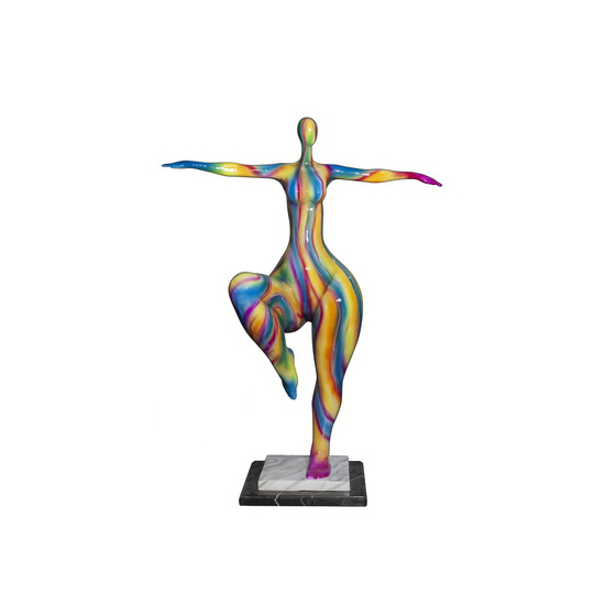 ColorSplash Bronze Modern Yoga Sculpture