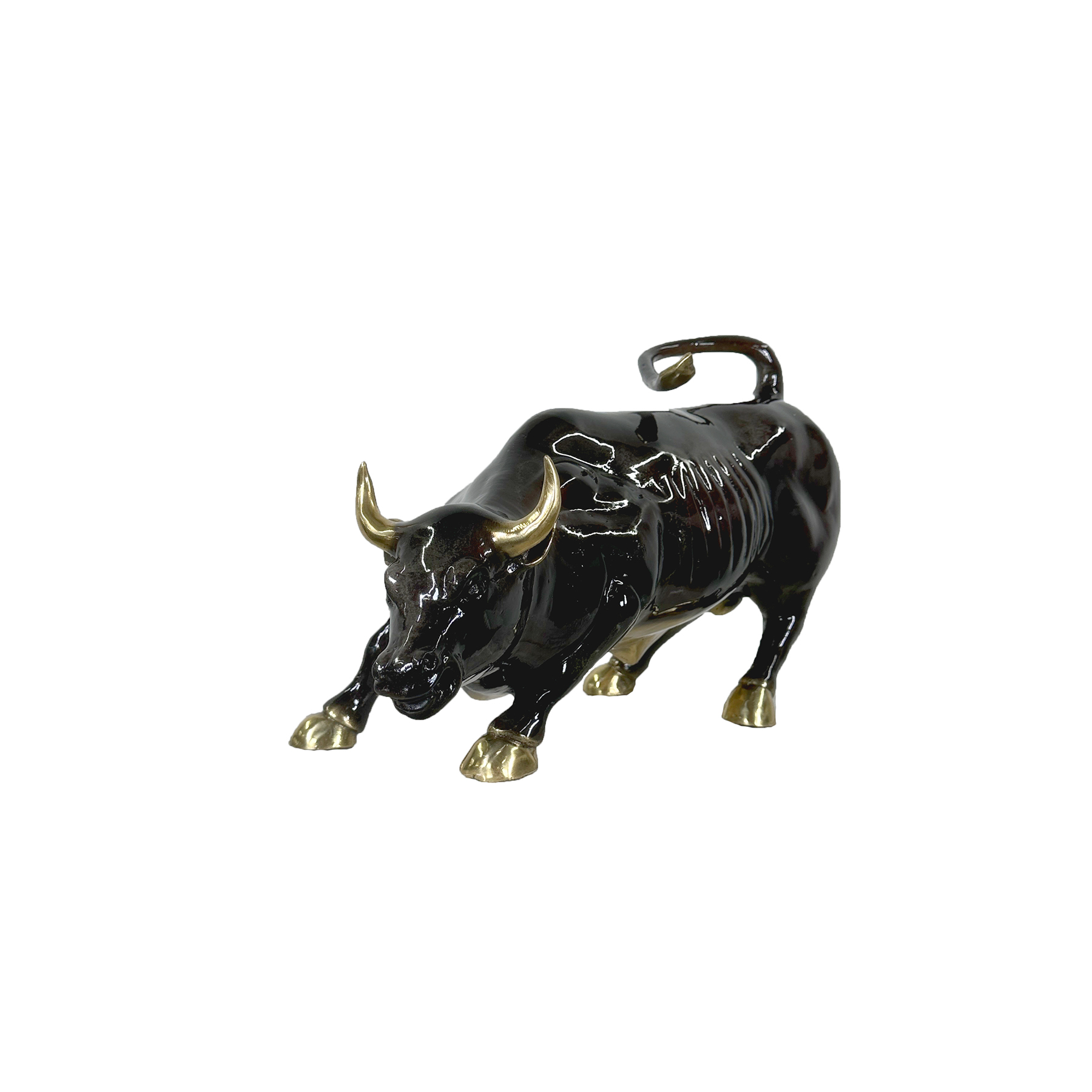 Bronze Wall Street Bull Sculpture (Special Patina)