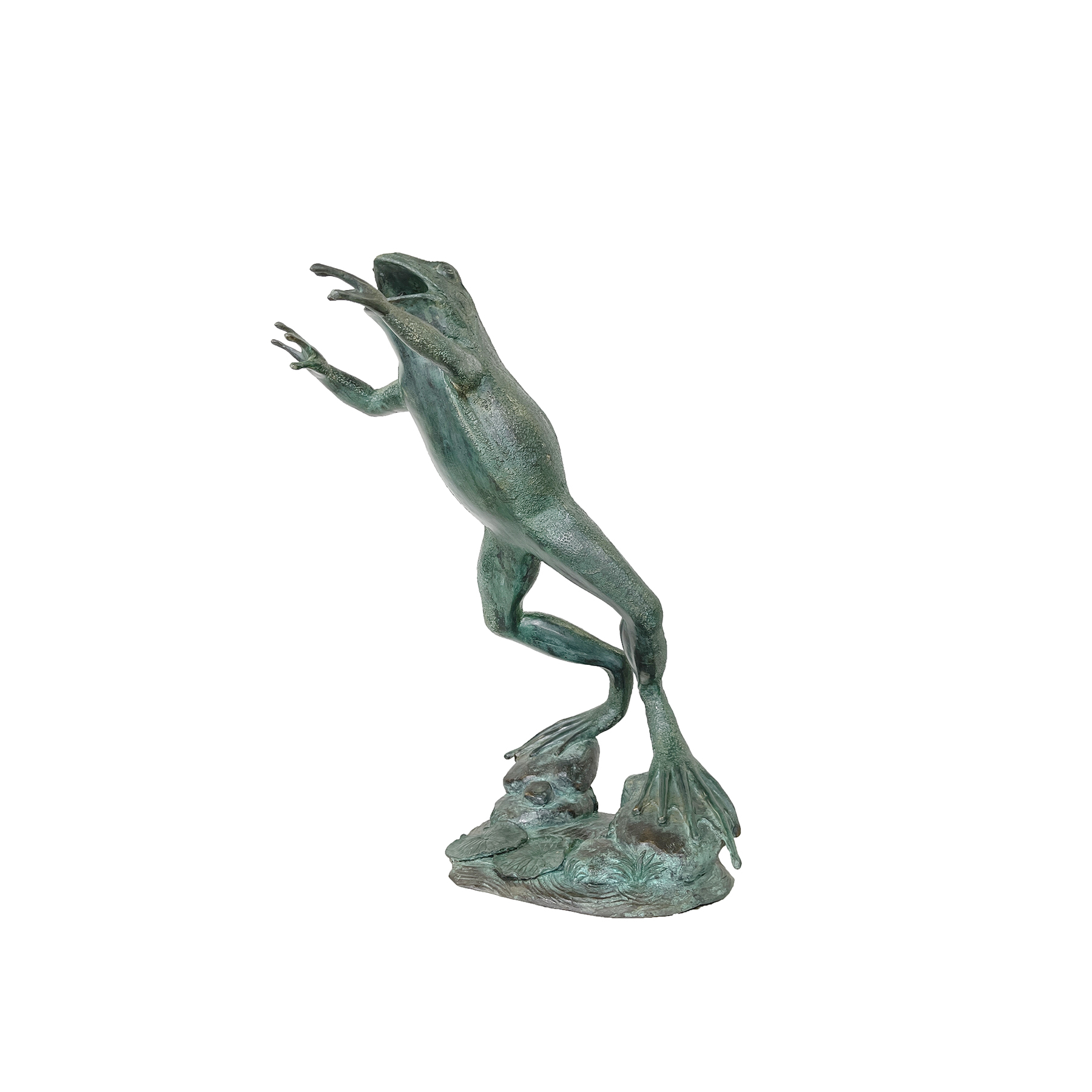 SRB41038 Bronze Jumping Frog Fountain Sculpture by Metropolitan Galleries Inc