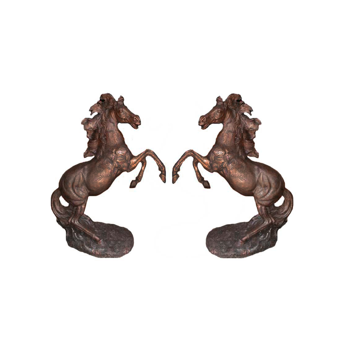 SRB705234 Bronze Medium Rearing Horse Sculpture Pair by Metropolitan Galleries Inc