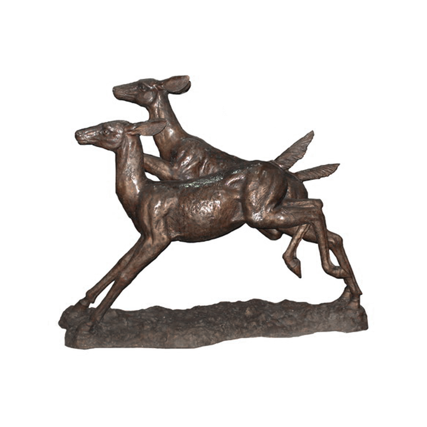 Bronze Two Running Fawns Sculpture