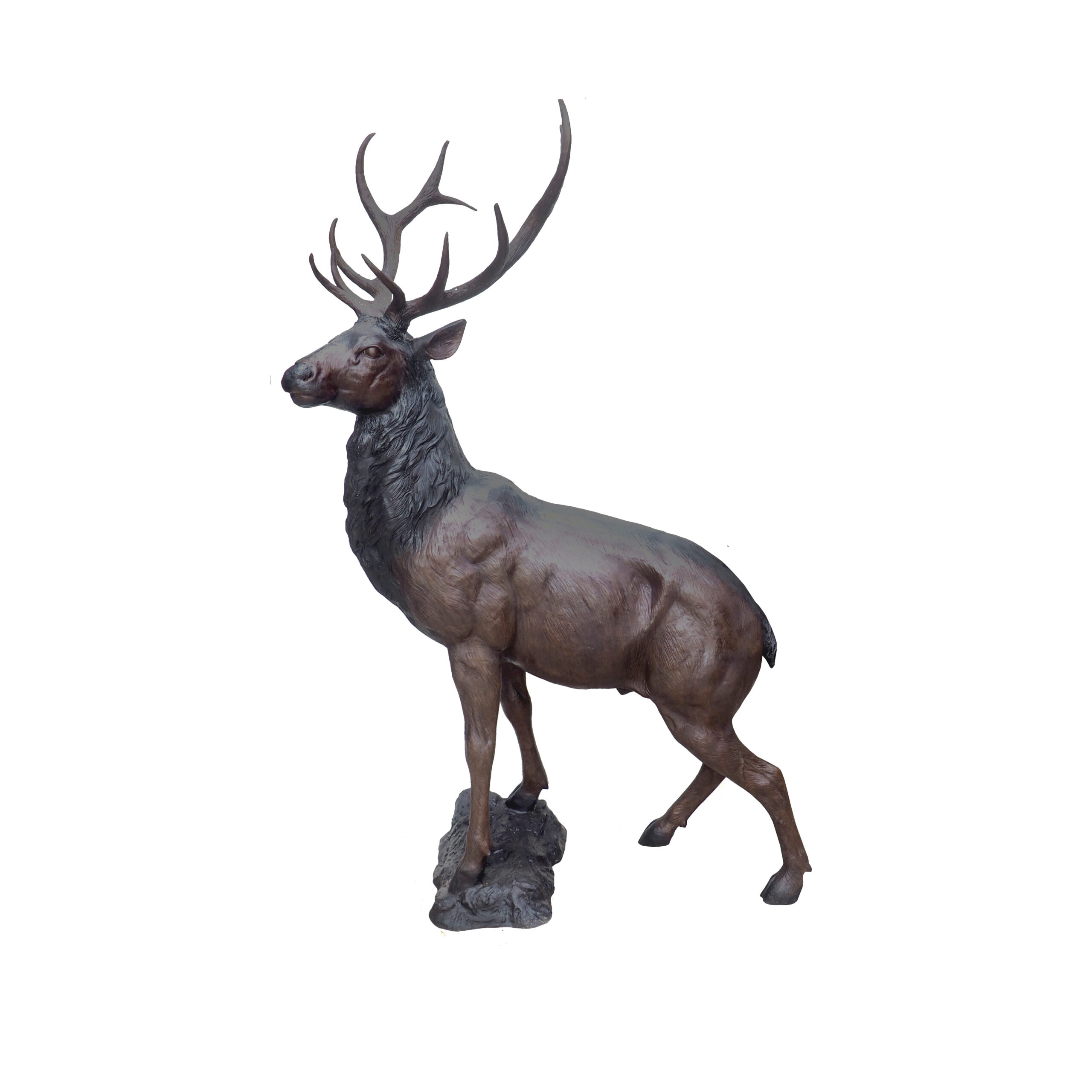 SRB707193-A Bronze Standing Deer Sculpture by Metropolitan Galleries Inc