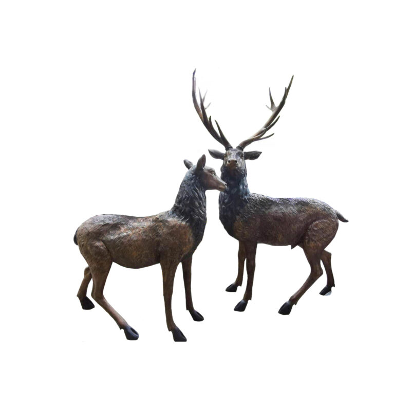 SRB707654 Bronze Elk & Doe Sculpture Set by Metropolitan Galleries Inc