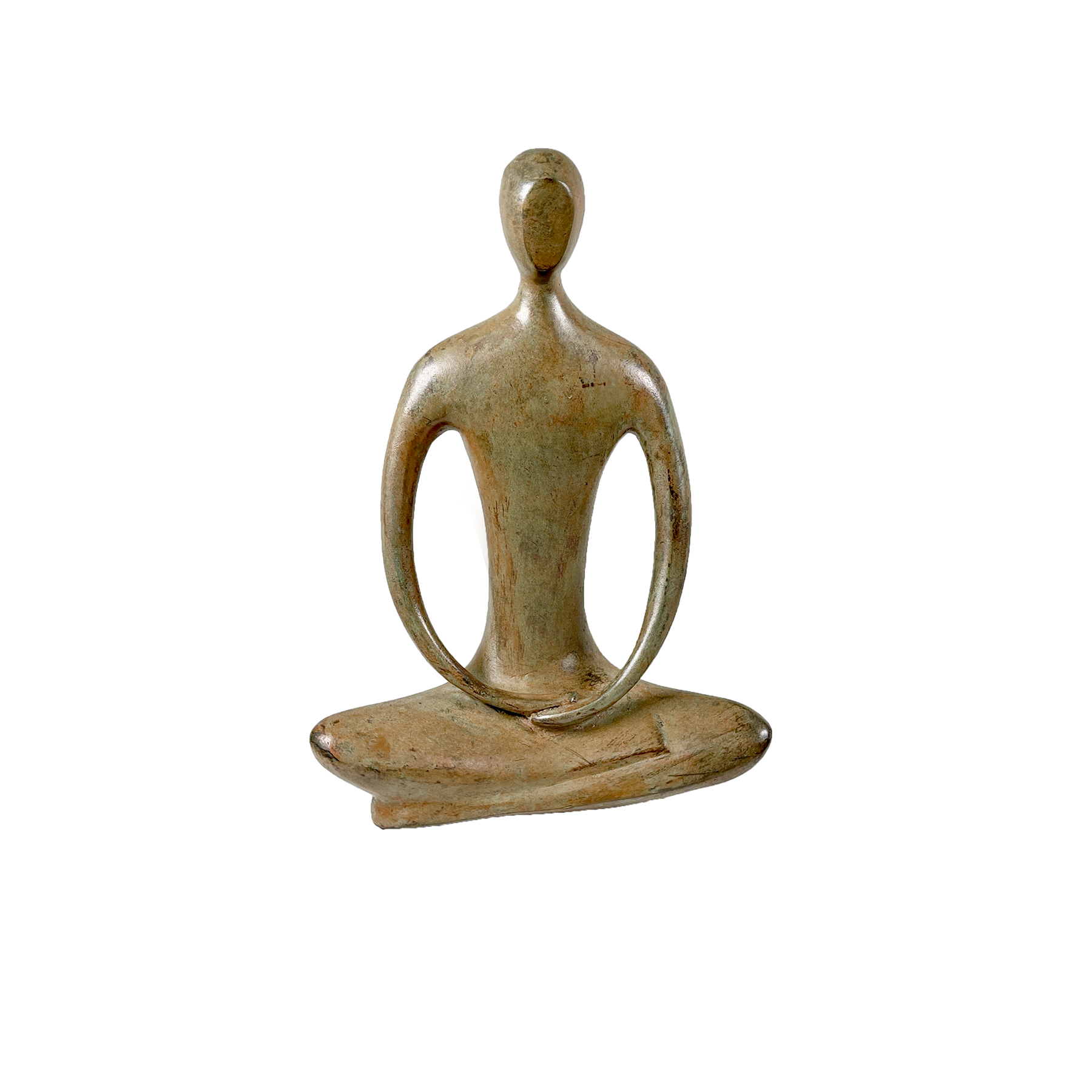 Bronze Meditating Male Figurine Sculpture