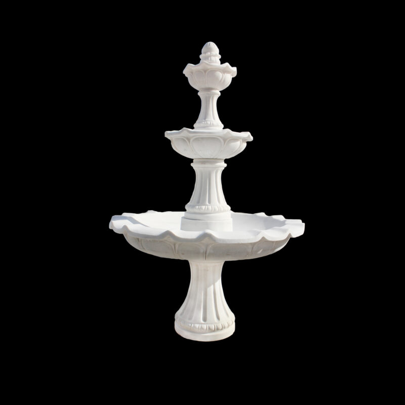 JBF1200 Marble Three Tier Casa de Sol Fountain in White Marble by Metropolitan Galleries Inc