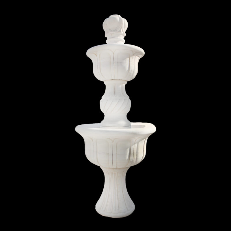 JBF1500 White Marble Venetian Chalice Two Tier Fountain by Metropolitan Galleries Inc.
