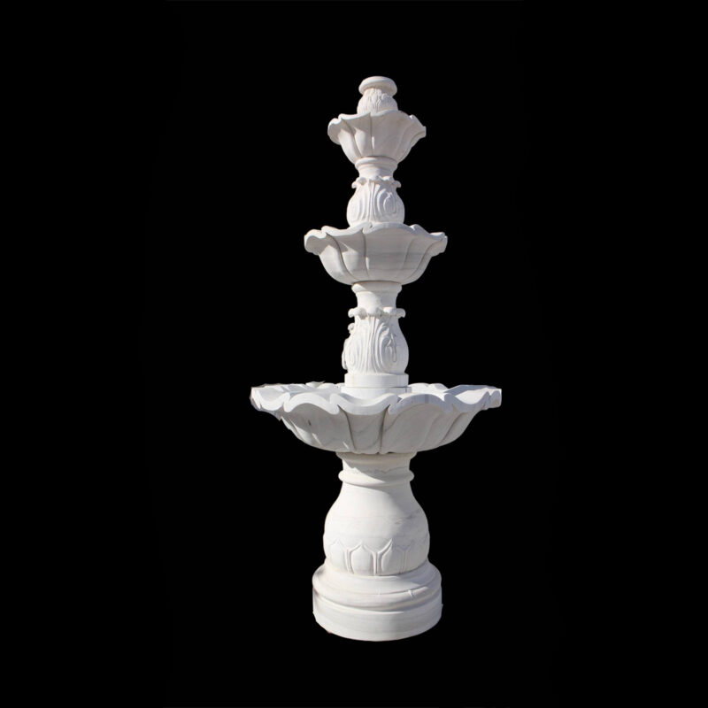 JBF1600 White Marble Tuscan Three Tier Fountain by Metropolitan Galleries Inc.