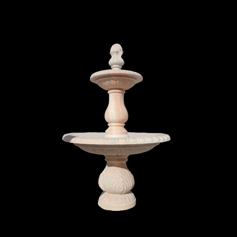 JBF1700 Pink Marble Florence Two Tier Fountain by Metropolitan Galleries Inc.