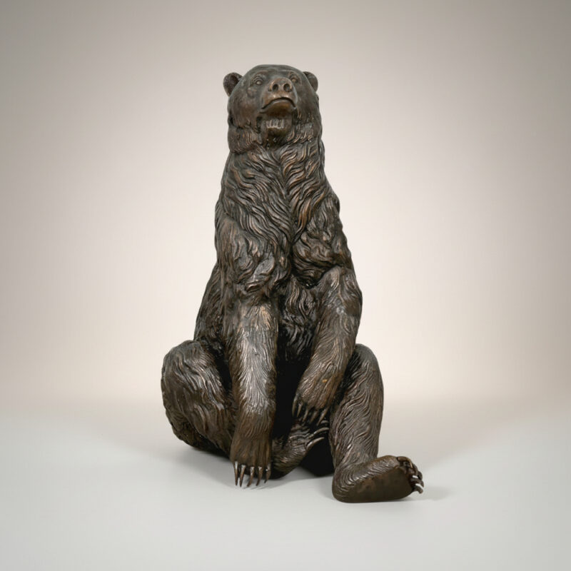 SRB707754 Bronze Sitting Bear Sculpture by Metropolitan Galleries Inc.
