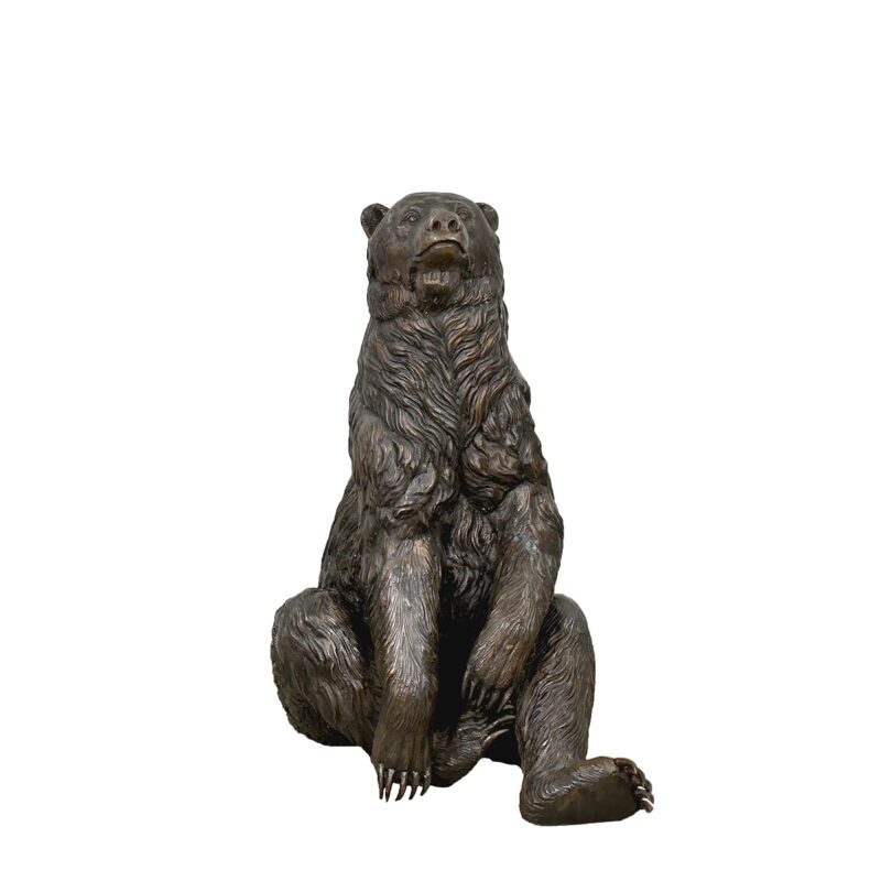 SRB707754 Bronze Sitting Bear Sculpture by Metropolitan Galleries Inc.