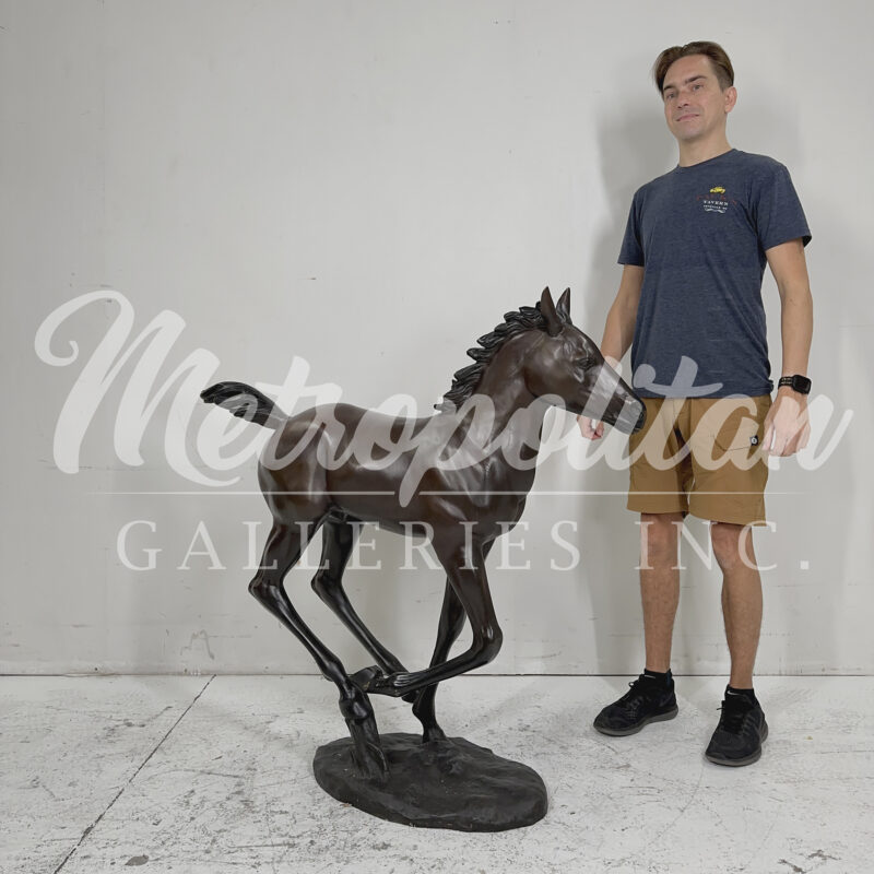 SRB351165 Bronze Running Foal Sculpture by Metropolitan Galleries Inc SCALE WM