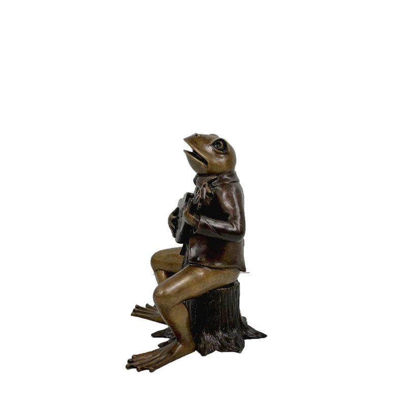 SRB371048 Bronze Gentleman Frog playing Guitar Sculpture by Metropolitan Galleries Inc 2
