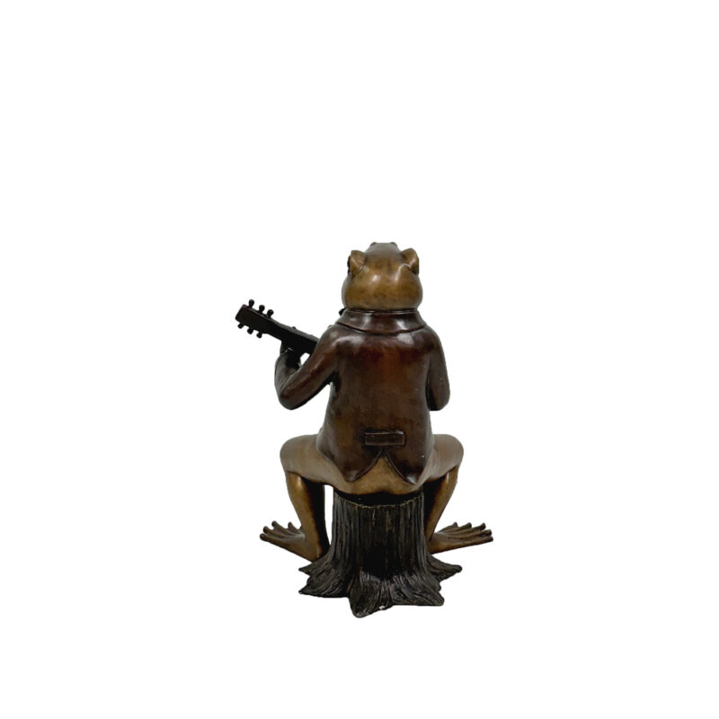 SRB371048 Bronze Gentleman Frog playing Guitar Sculpture by Metropolitan Galleries Inc 3