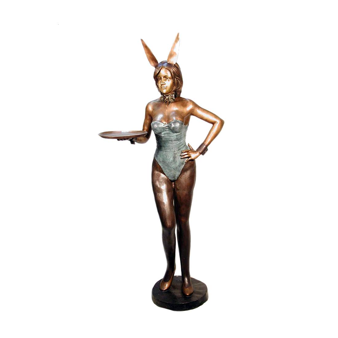 Bronze Playboy Bunny Girl Sculpture