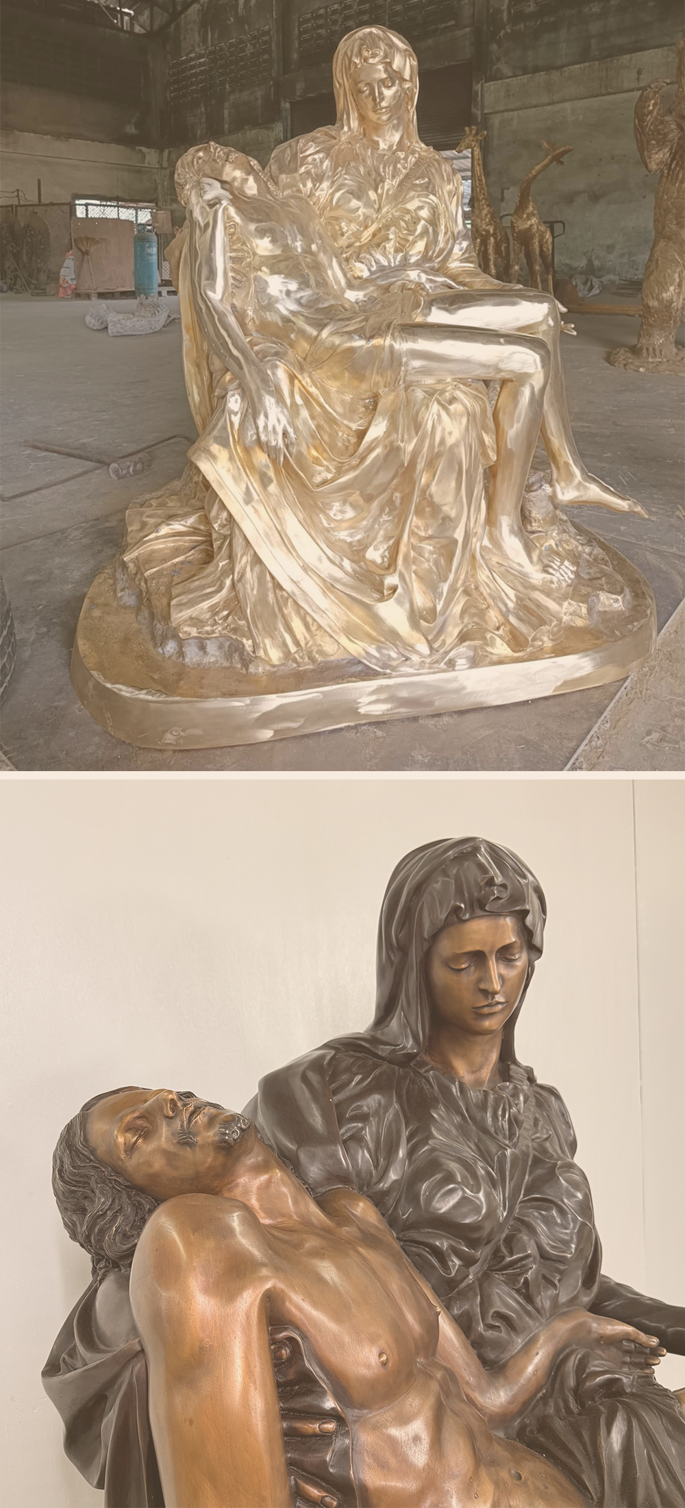 Custom La Pieta Bronze Sculpture Progress in Clay by Metropolitan Galleries Inc 2 Custom La Pieta Bronze Sculpture Progress in Clay by Metropolitan Galleries Inc 2
