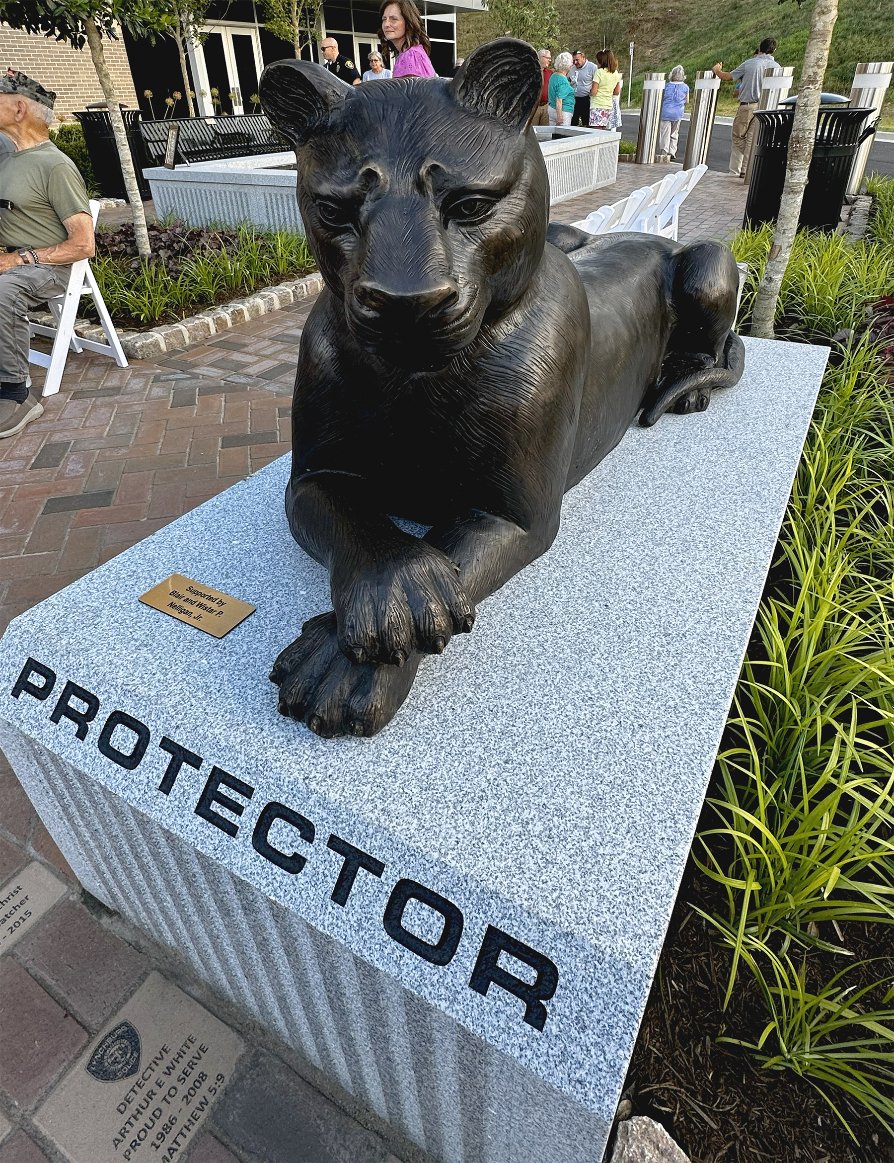 Lioness Sculpture Installed - Lynchburg Police Honor Garden - Metropolitan Galleries Inc