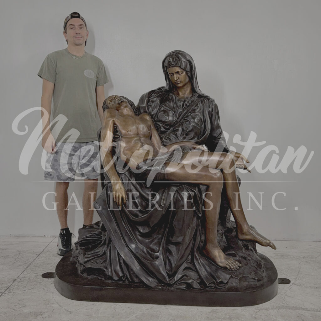 SRB10138 Bronze La Pieta Sculpture exclusively designed and produced by Metropolitan Galleries Inc SCALE WM SRB10138 Bronze La Pieta Sculpture exclusively designed and produced by Metropolitan Galleries Inc SCALE WM