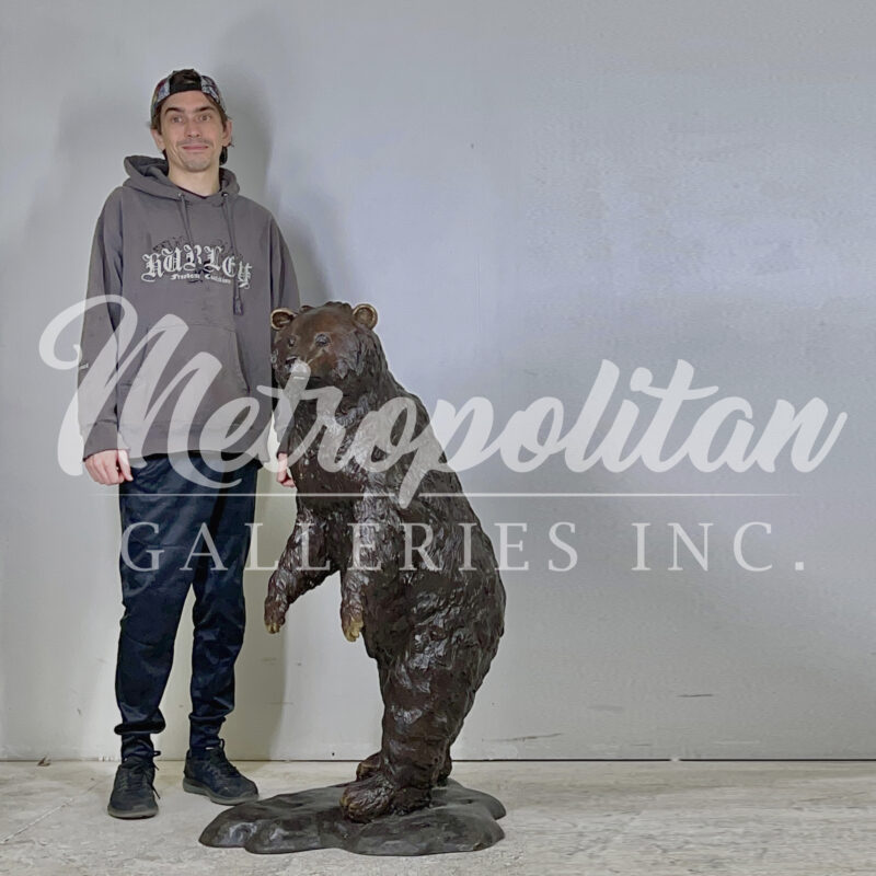 SRB055690 Bronze Standing Bear Cub Sculpture by Metropolitan Galleries Inc SCALE WM