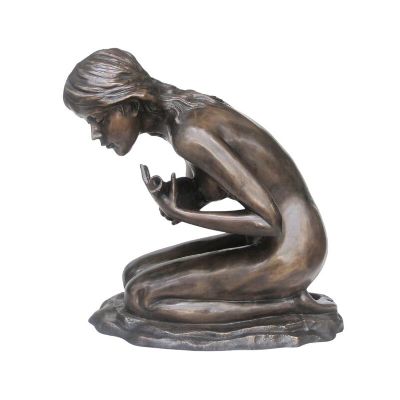 SRB701889 Bronze Kneeling Girl Sculpture by Metropolitan Galleries Inc.