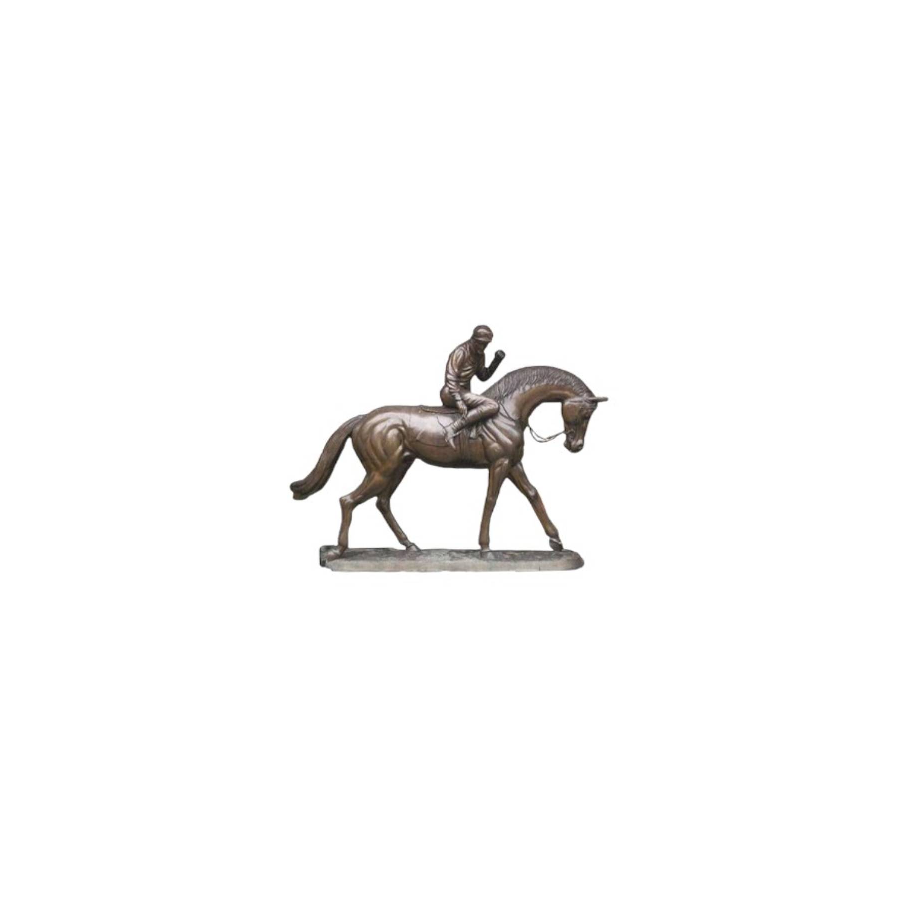 SRB704366 Bronze Jumbo Jockey on Horse Sculpture by Metropolitan Galleries Inc.
