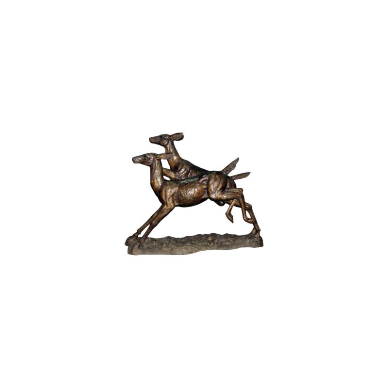 SRB705395 Bronze Two Deer on Base Sculpture by Metropolitan Galleries Inc.