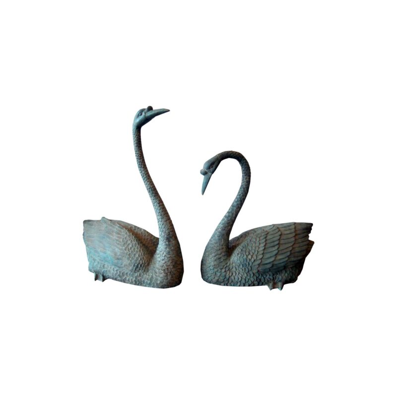 SRB706789 Bronze Swan Sculpture Set by Metropolitan Galleries Inc.