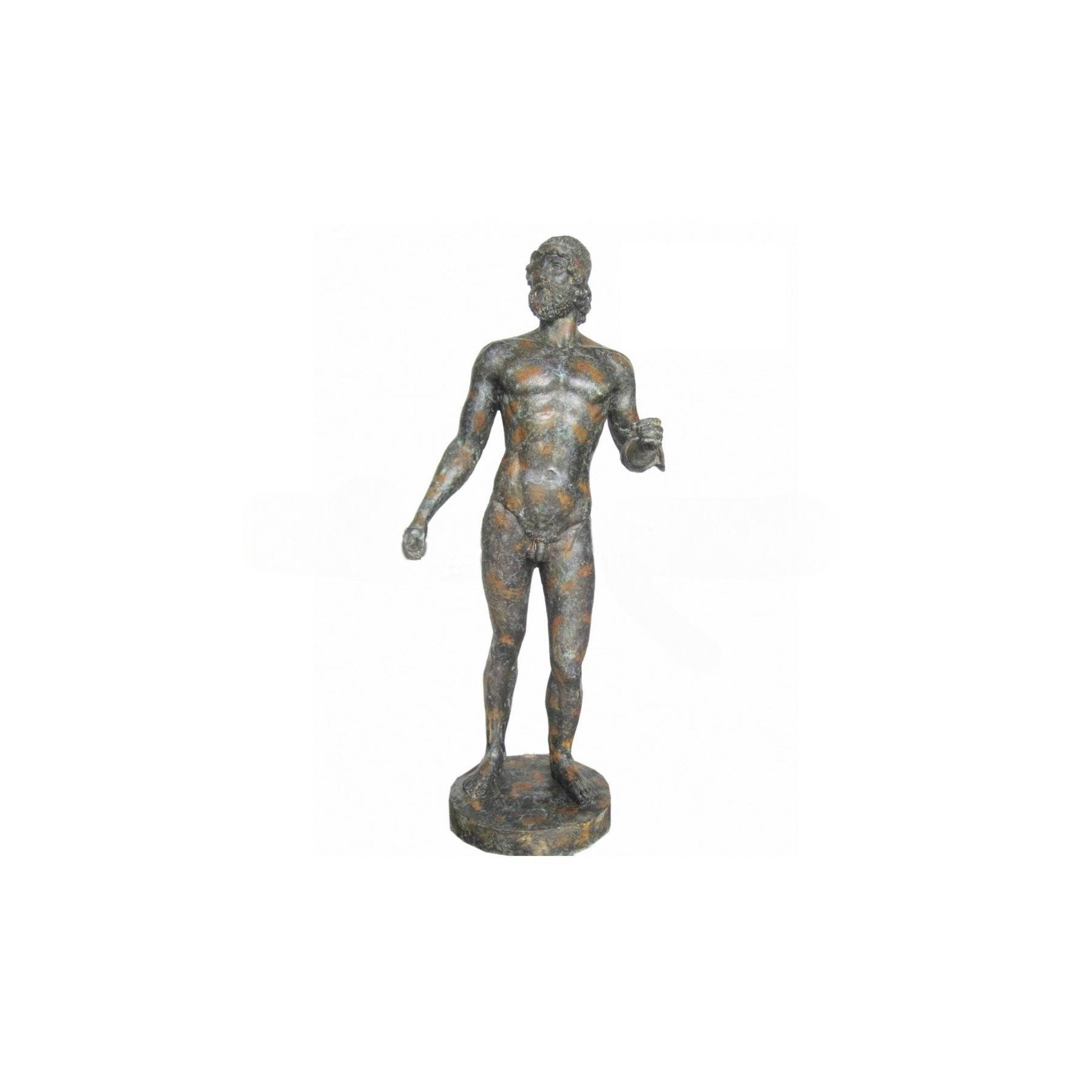 SRB706793 Bronze Grecian Man on Base Sculpture by Metropolitan Galleries Inc.