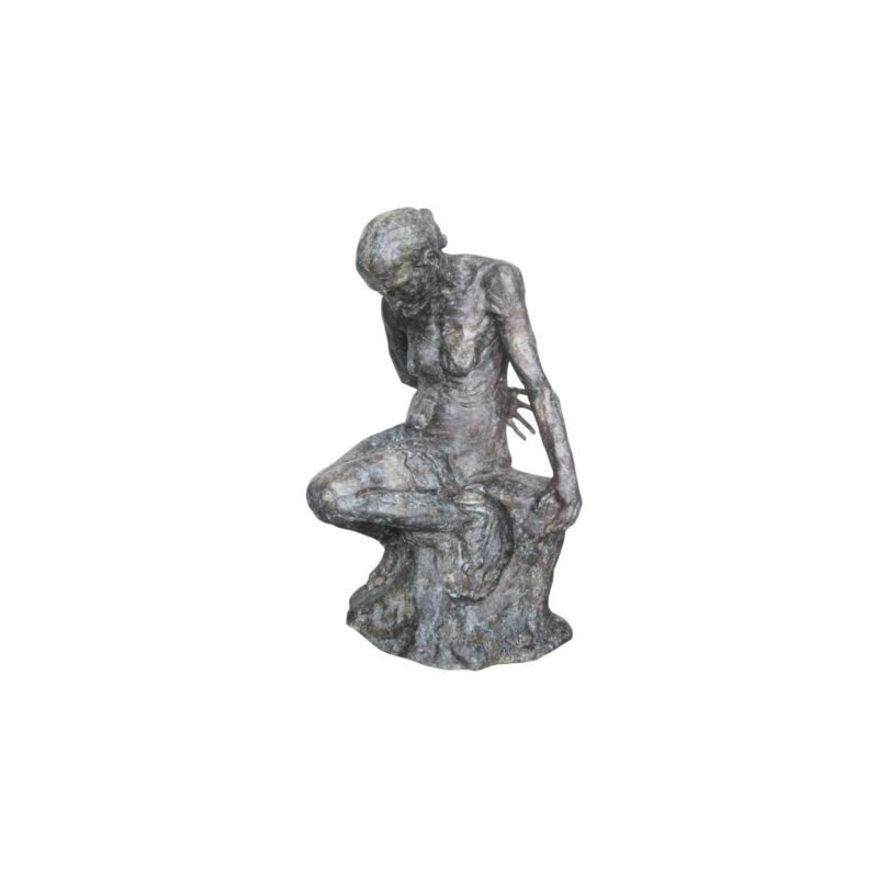 SRB706800 Bronze Sitting Lady on Base Sculpture by Metropolitan Galleries Inc.
