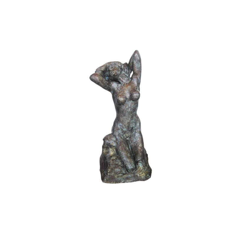 SRB706807 Bronze Sitting Lady on Base Sculpture by Metropolitan Galleries Inc. 2