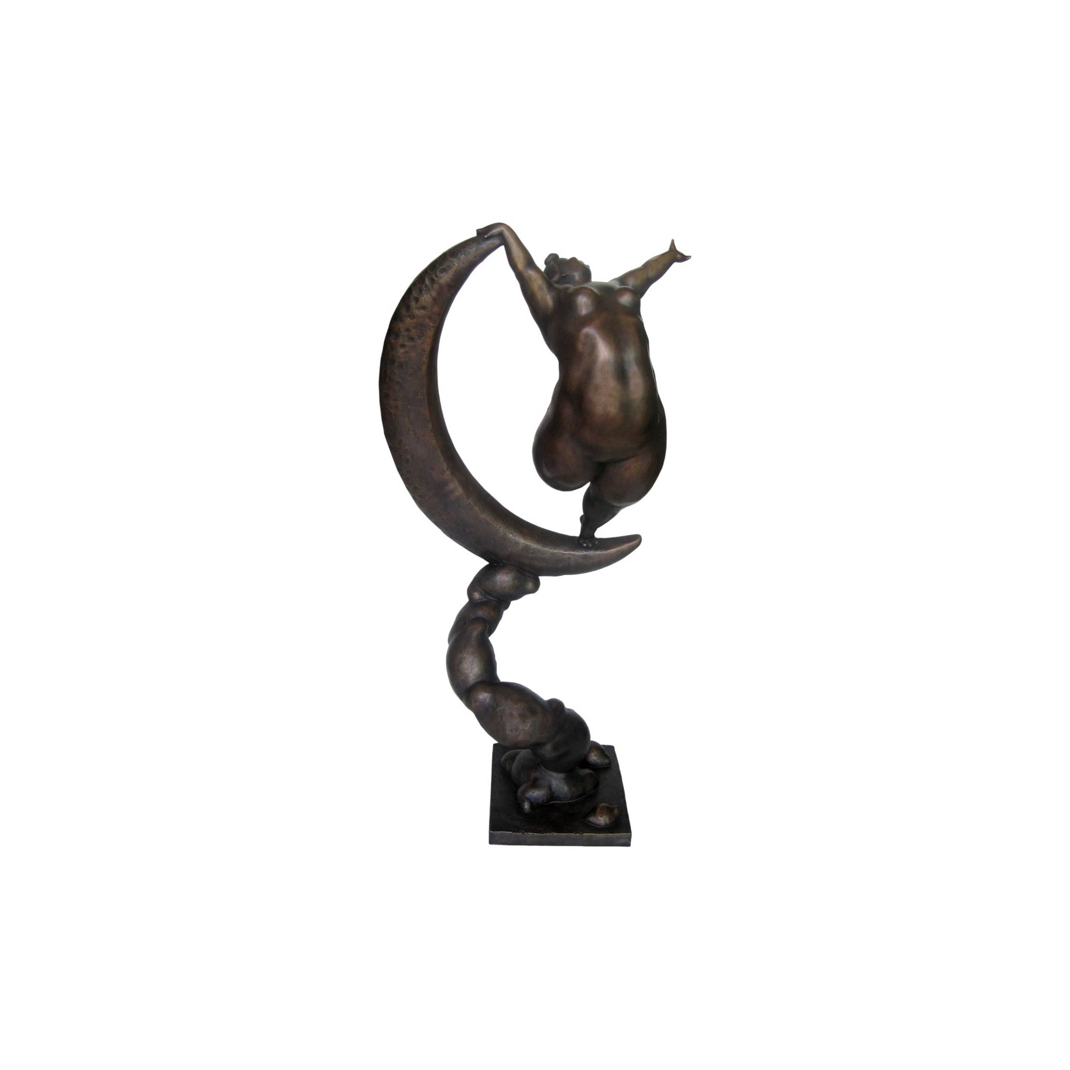 SRB706861 Bronze Large Woman on Moon Sculpture by Metropolitan Galleries Inc.
