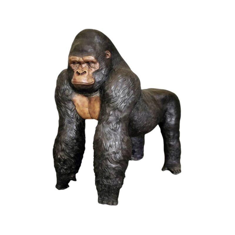 SRB707919 Bronze Walking Gorilla Sculpture by Metropolitan Galleries Inc.