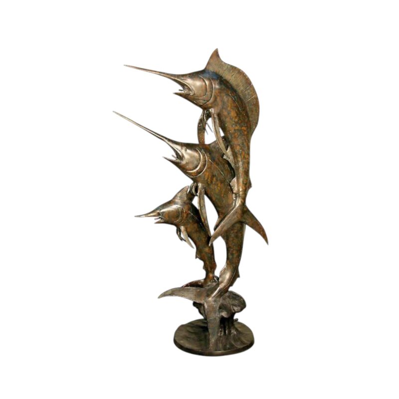 SRB056279 Bronze Three Marlins Fountain Sculpture by Metropolitan Galleries Inc.