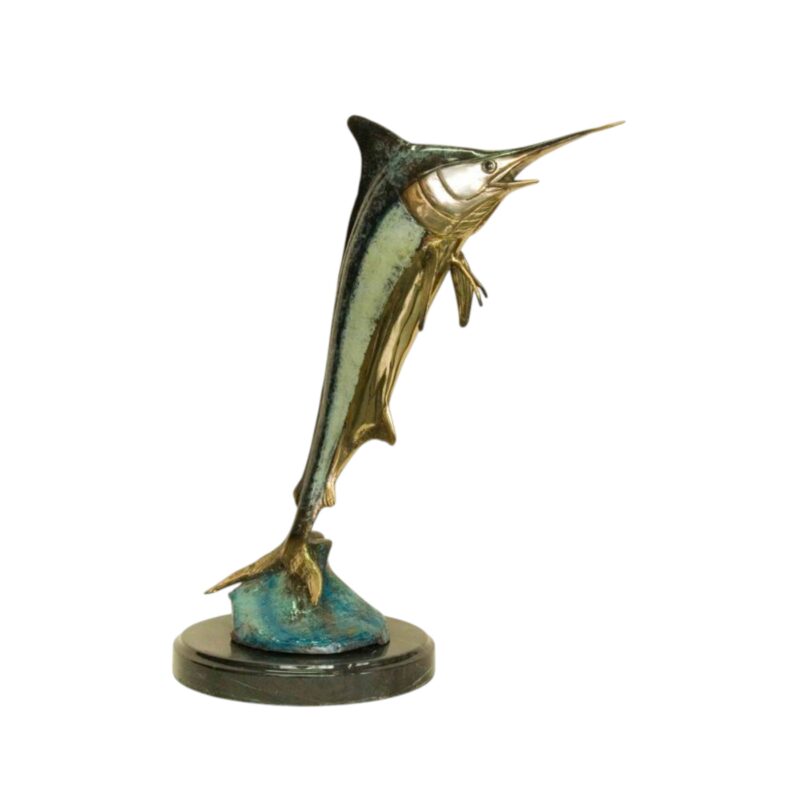 SRB057556C Bronze Marlin in Special Patina on Base Sculpture by Metropolitan Galleries Inc.