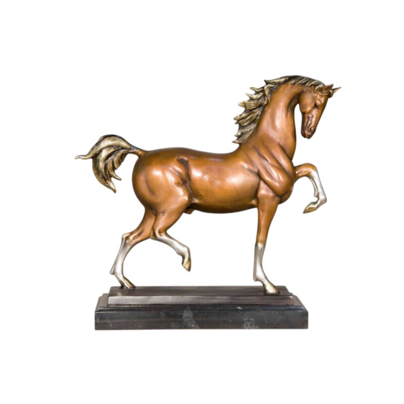 SRB057722 Bronze Walking Horse Sculpture on Marble Base by Metropolitan Galleries Inc.