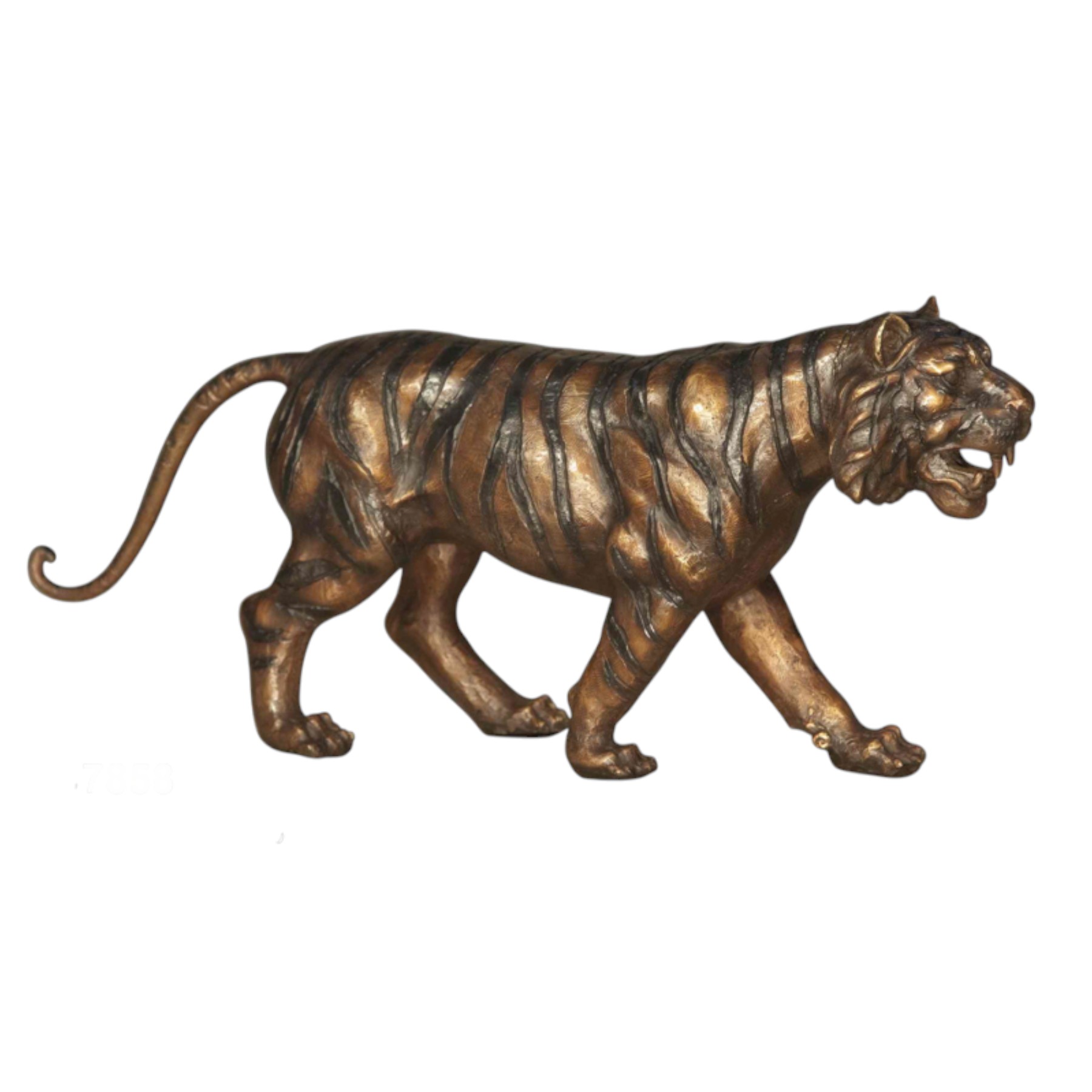 SRB057858 Bronze Tabletop Tiger Sculpture by Metropolitan Galleries Inc.